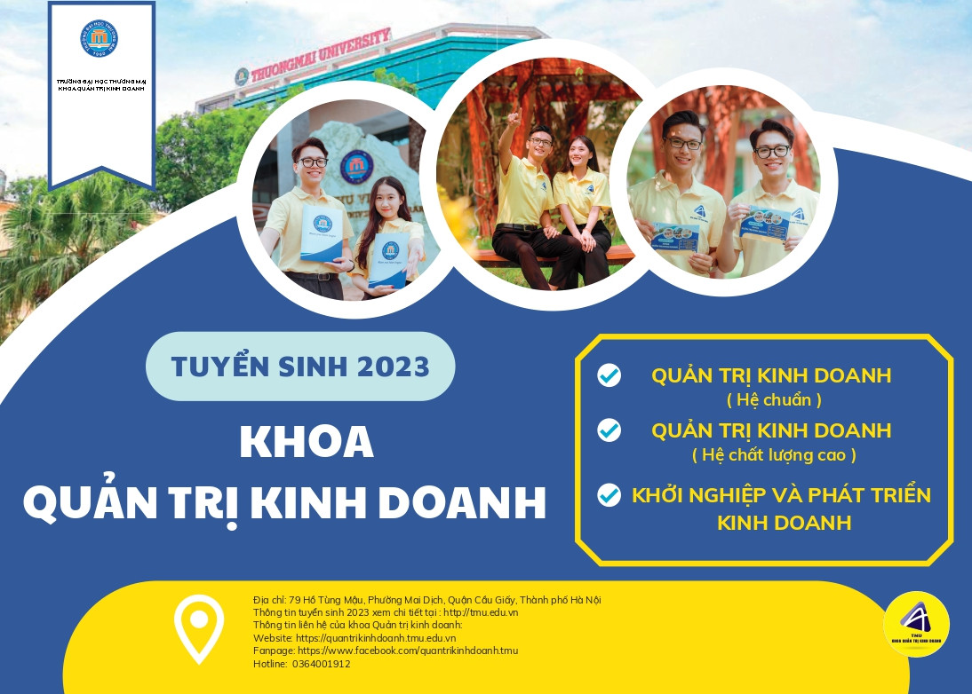 TUYỂN SINH 2023 - KHOA QUẢN TRỊ KINH DOANH